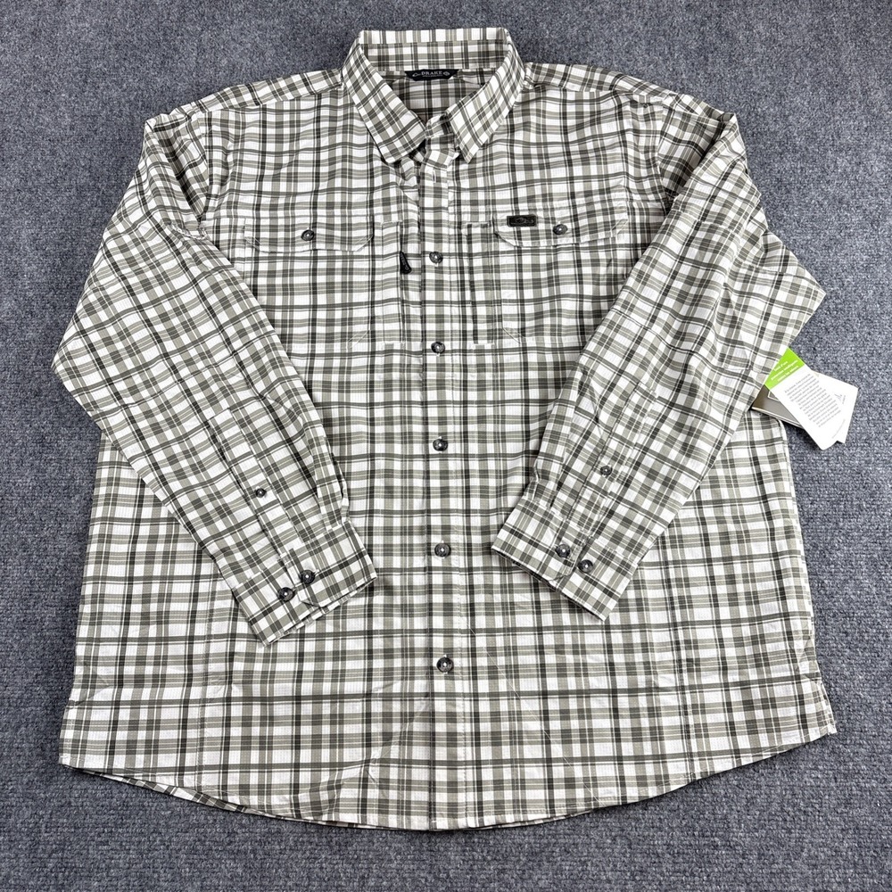 NWT Drake Waterfowl Hunter Creek Window Pane Plaid Long Sleeve Shirt Men's XL
